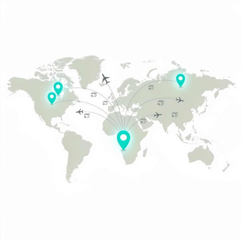 Four hubs, plus worldwide pickup